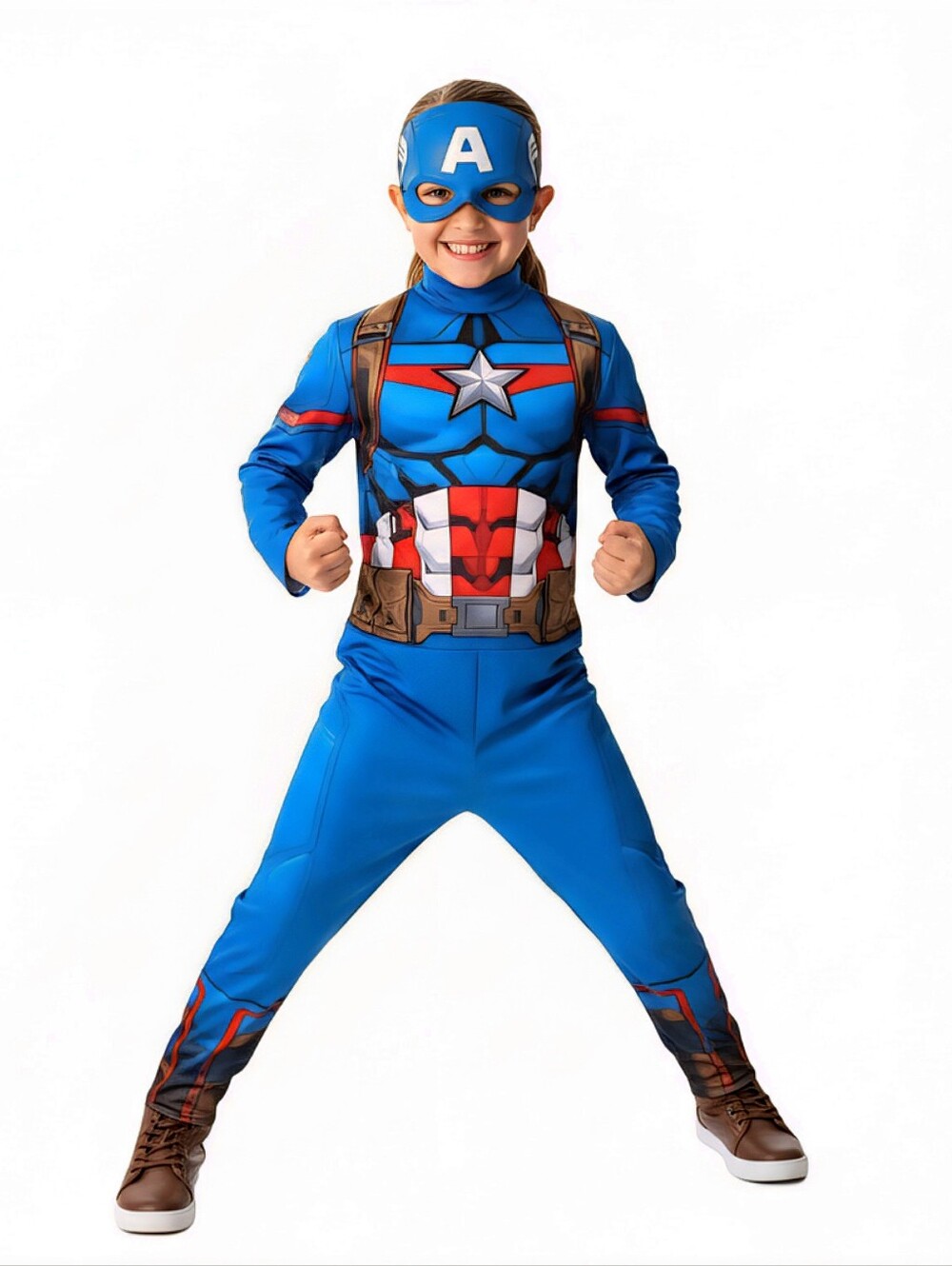 Avengers Captain America Child Costume Boys Size Large 12 - 14 Blue